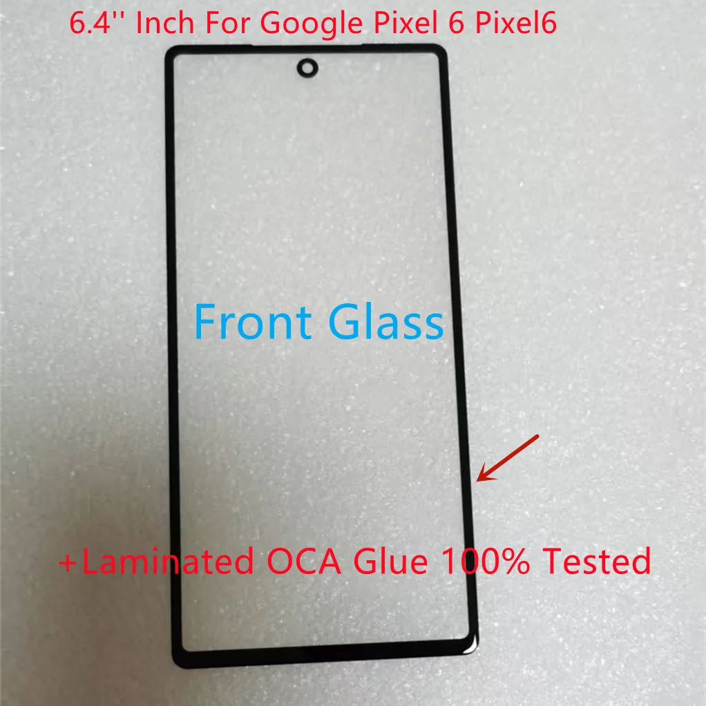 새로운 6.4인치 Google Pixel 6 Pixel6 전면 유리 터치 스크린 LCD 외부 패널 + 라미네이트 OCA 접착제 100% 테스트 완료