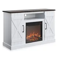 Farmhouse Barn Door TV Stand with Electric Fireplace & Media Console 47 Inch Entertainment Center TV up to 50" Open Storage 1