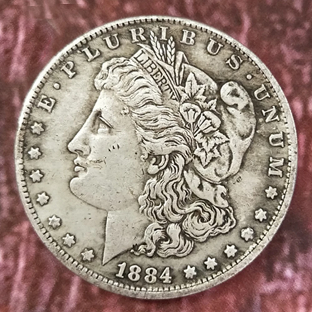 1884년 미국 럭셔리 1 달러 미국 예술 동전/사랑 평화 기념 동전/새겨진 포켓 모건 행운의 동전 메모리 선물 + 선물  가방-Freehip.co.kr