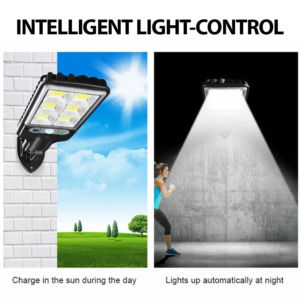 Solar Street Lights Outdoor Automatic LED Street Light Waterproof PIR Motion Sensor for Gardens Paths Lanes Wall Lights Remote