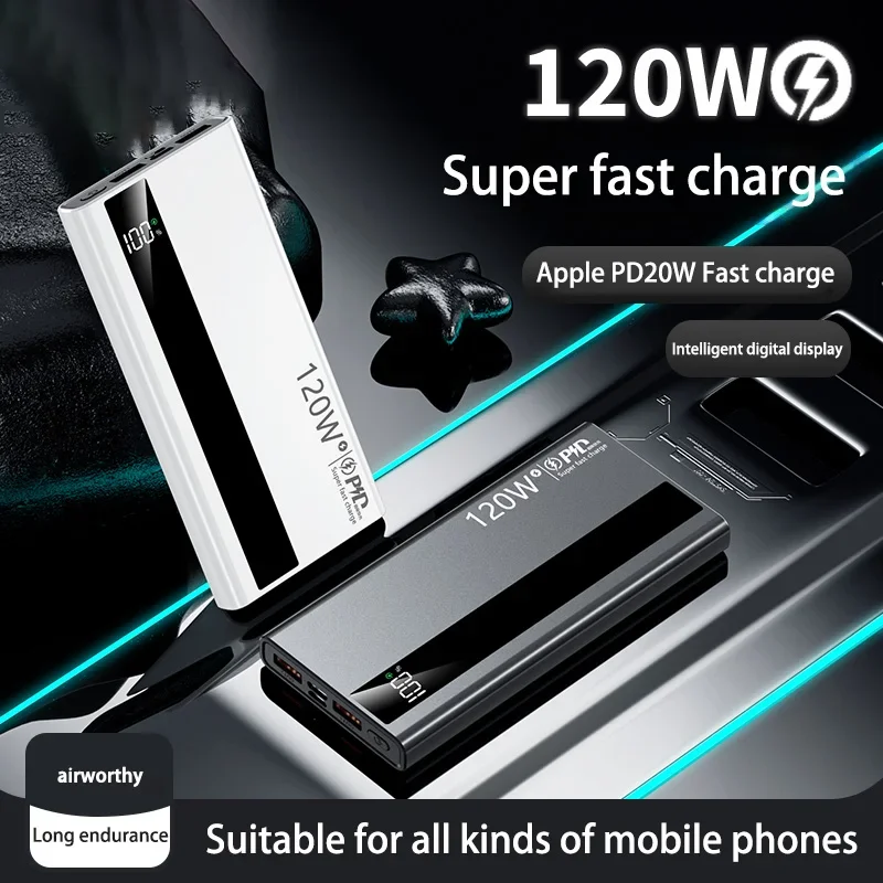VIVO 200000mAh Power Bank 120W Ricarica rapida Caricabatteria portatile ad alta capacità Moblie Powerbank per iPhone Samsung Huawei - Image 5