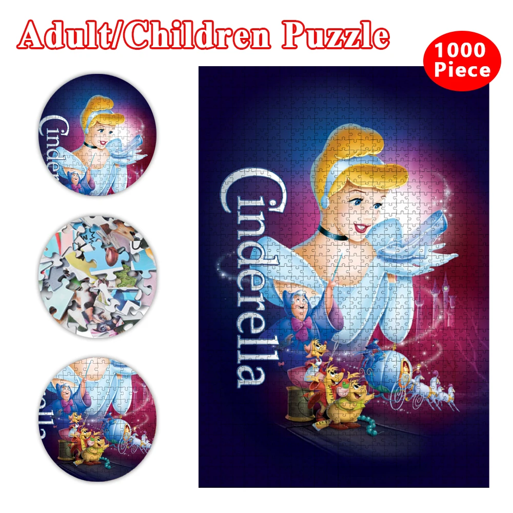 

Disney Cinderella Jigsaw Puzzles 300/500/1000 Pieces Diy Puzzle Cartoon Characters Children Educational Creativity Imagine Toy