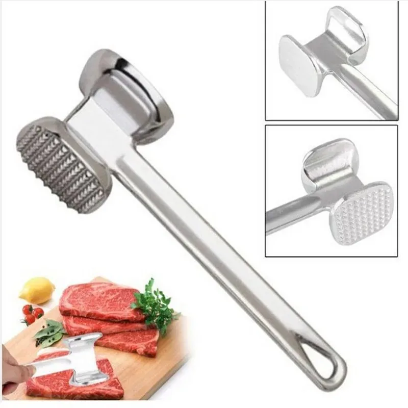 Kitchen Gadgets Multifunction Meat Hammer Two Sides Loose Tenderizers Portable Steak Pork Tools Aluminum Alloy 1Pcs meat tenderizer,meat hammer