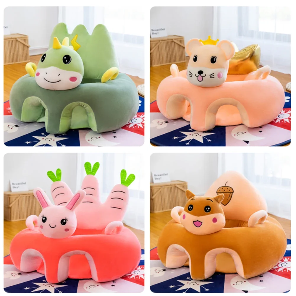 Baby Sofa Support Seat Cover Cartoon Animal Plush Learning To Sit Chair Cradle baby sofa seat cover sofa support seat cover