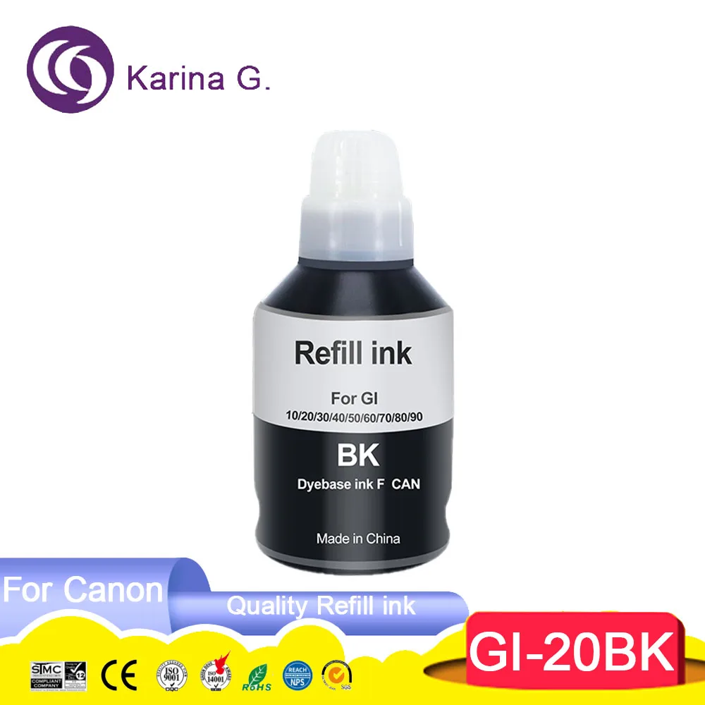 GI-20 GI20 GI 20 Premium Color Compatible Bulk Bottle Water Based Refill Tintas