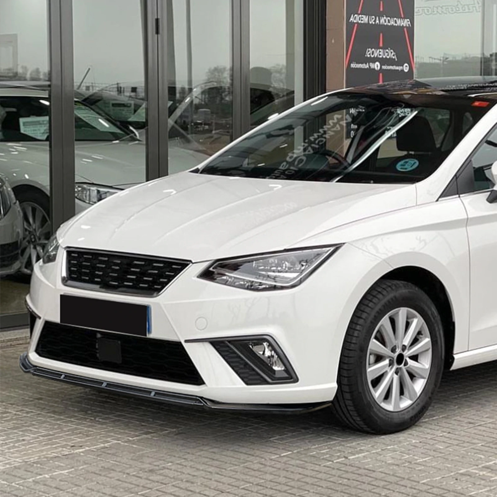 시트 Ibiza MK5 표준 FR 2018 2019 2020 2021 2022 2023 프론트 범퍼 스포일러 립 탄소 섬유 룩/글로스 블랙 스플리터 키트