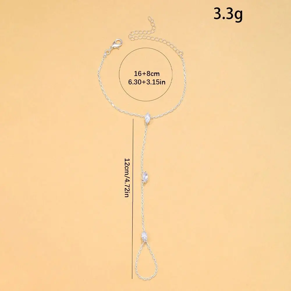 Fashion Gold/Silver Crystal Zircon Bracelet Hand Jewelry Women Thin Chain Women Thin Chain Finger Bracelet