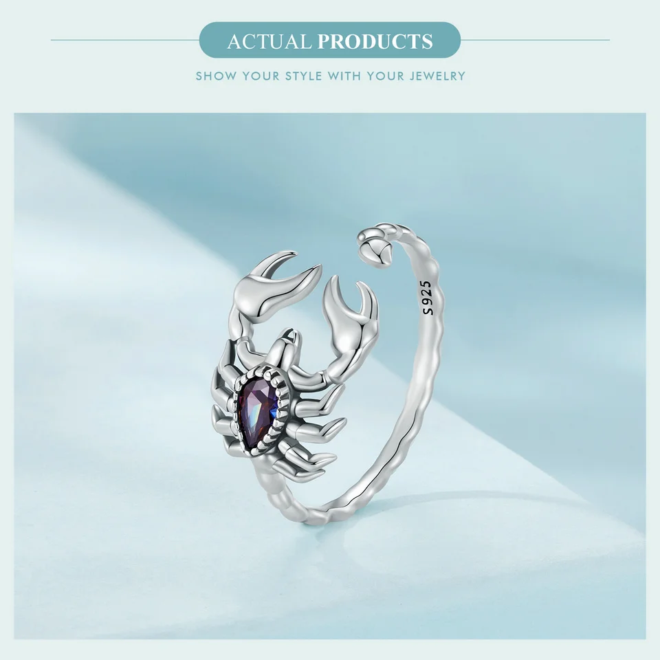 Bague Argent 925 Scorpion Diamant