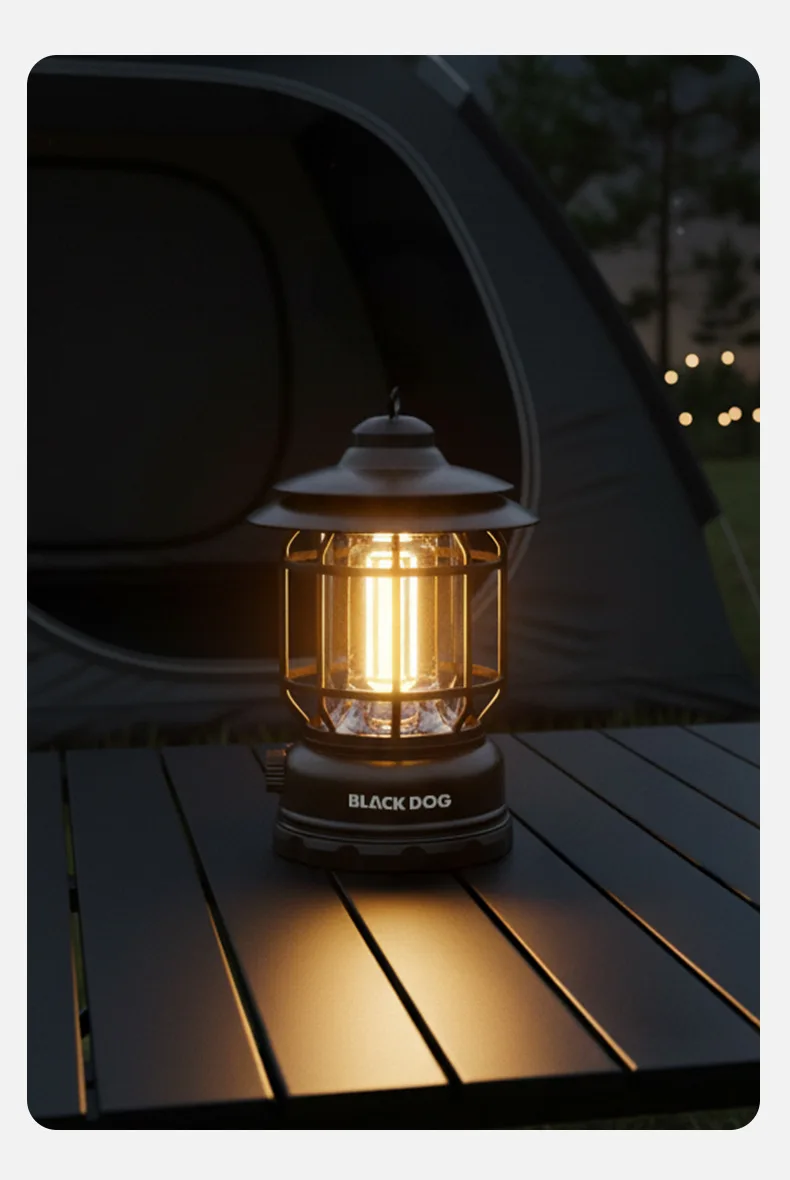 Blackdog Outdoor Vintage Camping Laterne wiederaufladbar langlebig tragbares Licht Camping Zelt Ambiente Licht – Detail 9