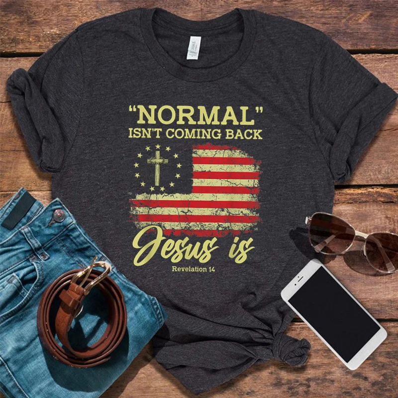 

Jesus Shirt Inspirational Shirt American Flag Tee Christian T Shirts Coming Back Jesus Shirts Religious Cross Tops Goth m