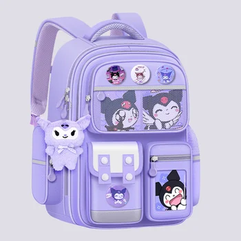 Sanrios Zaino Kuromi Studente Zaino fai da te di grande capacità Kawaii Hello Kitty Cinnamoroll Kuromi Cartoon Cartoon Regalo per bambini 1