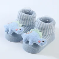Cute Cartoon Dinosaur Baby Socks For Boys Girls Spring Summer Soft Cotton Anti Slip Solid Newborn Toddler Sock Kids Socken 0-12M 5