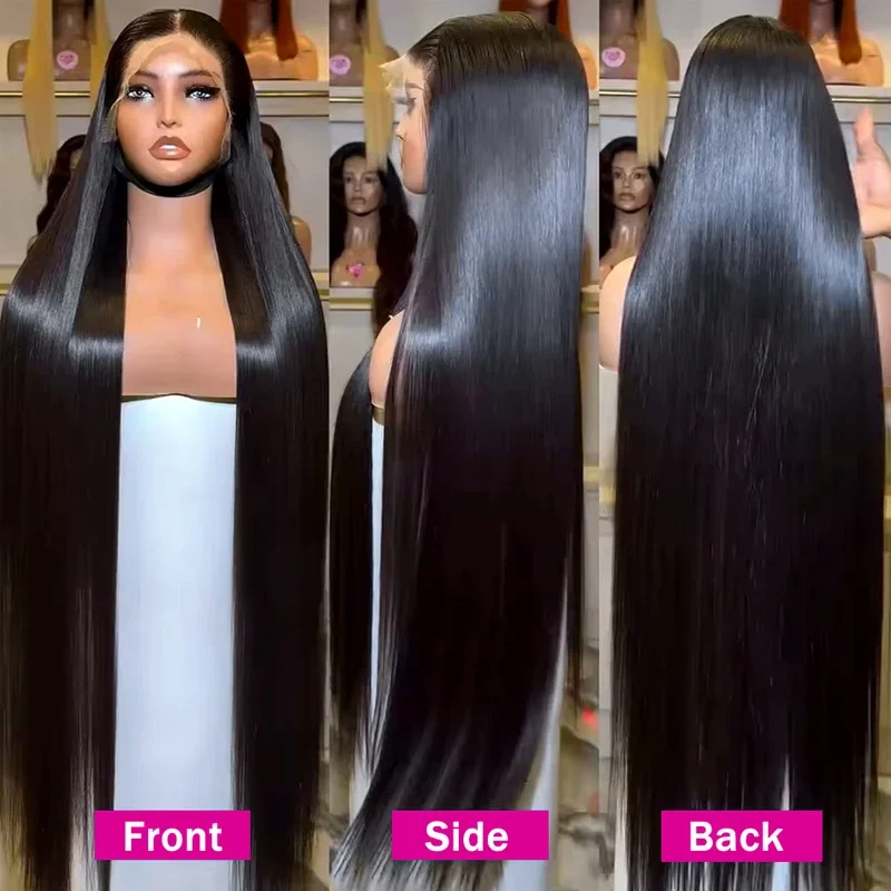 100% Human Hair Bone Straight Wig 13x4/13x6/5x5 HD Lace Frontal Glueless 30 40 Inch Brazilian For Women