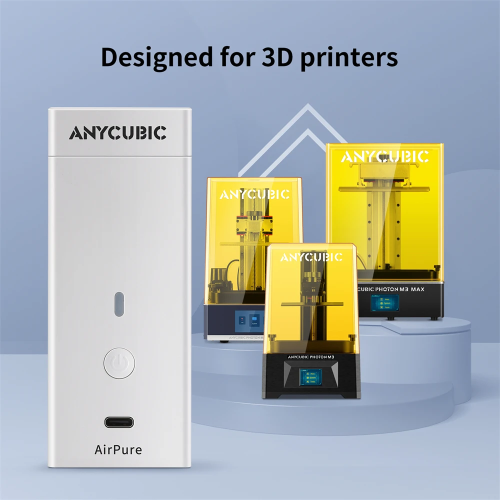 Anycubic-filtro de ar para Impressora 3d Resina Airpure Purificação Eficiente do ar Baixo Ruído Carregado Usb Photon Mono x 4k m3 Plus - Imagem 5
