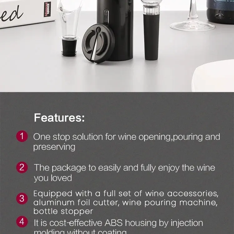 Elektrický otvírák na červené víno Automatický otvírák na víno s vývrtkou pro řezání fólií na červené víno Kuchyňské doplňky Gadgets Otvírák na láhve
