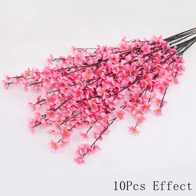 thumbnail image 1 of Ramo de flores artificiales de Sakura para decoración de bodas, fiestas en el jardín, decoración de habitaciones del hogar, flores falsas, adorno de jarrón de mesa, 1 of 5