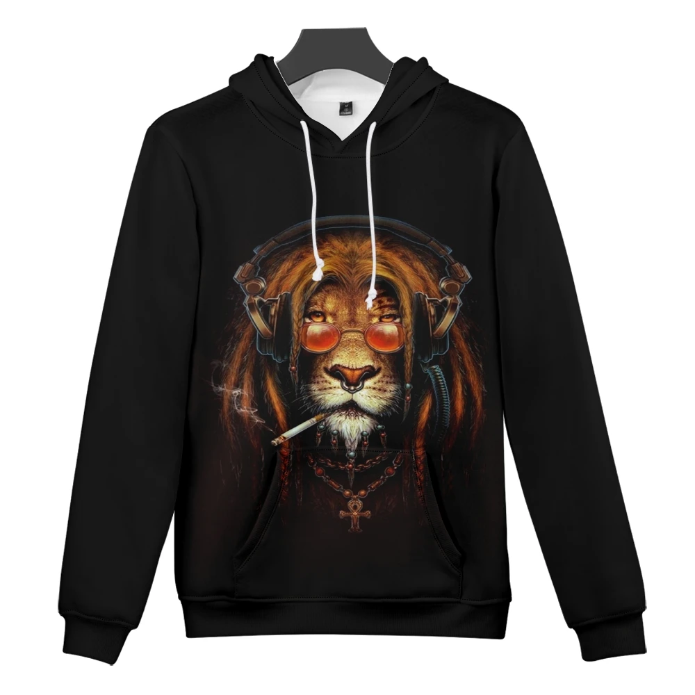 

Winter 2022 musical lion 3D Hoodie Mushroom Pattern Men's Goth Couple Oversized Casual Sweatshirt