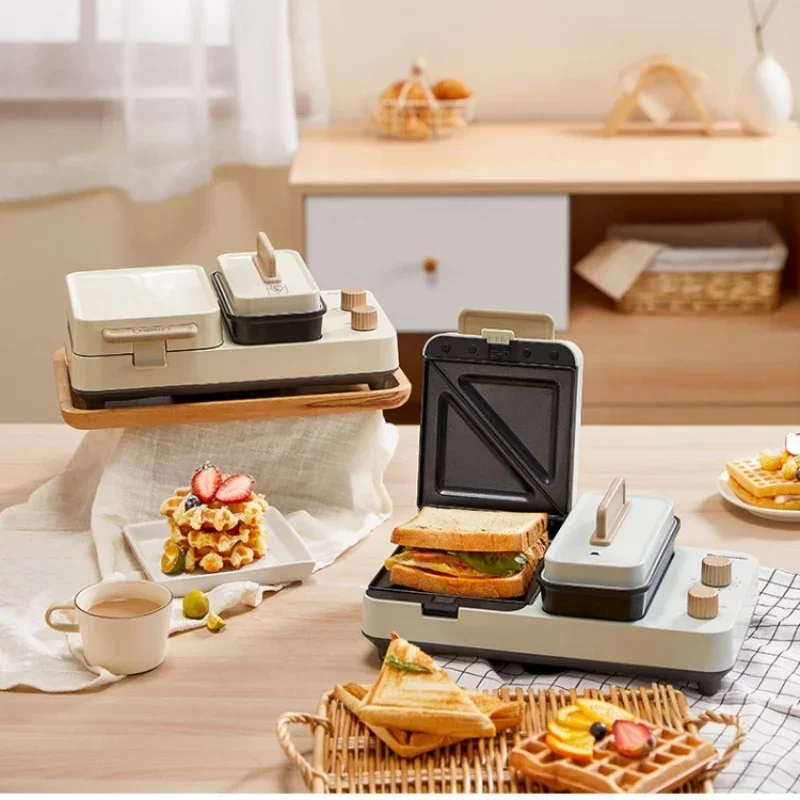 Sandwich Breakfast Machine Household Small Light Food Machine Lazy Multi-Function Waffle Toast Press and Bake Machine 2