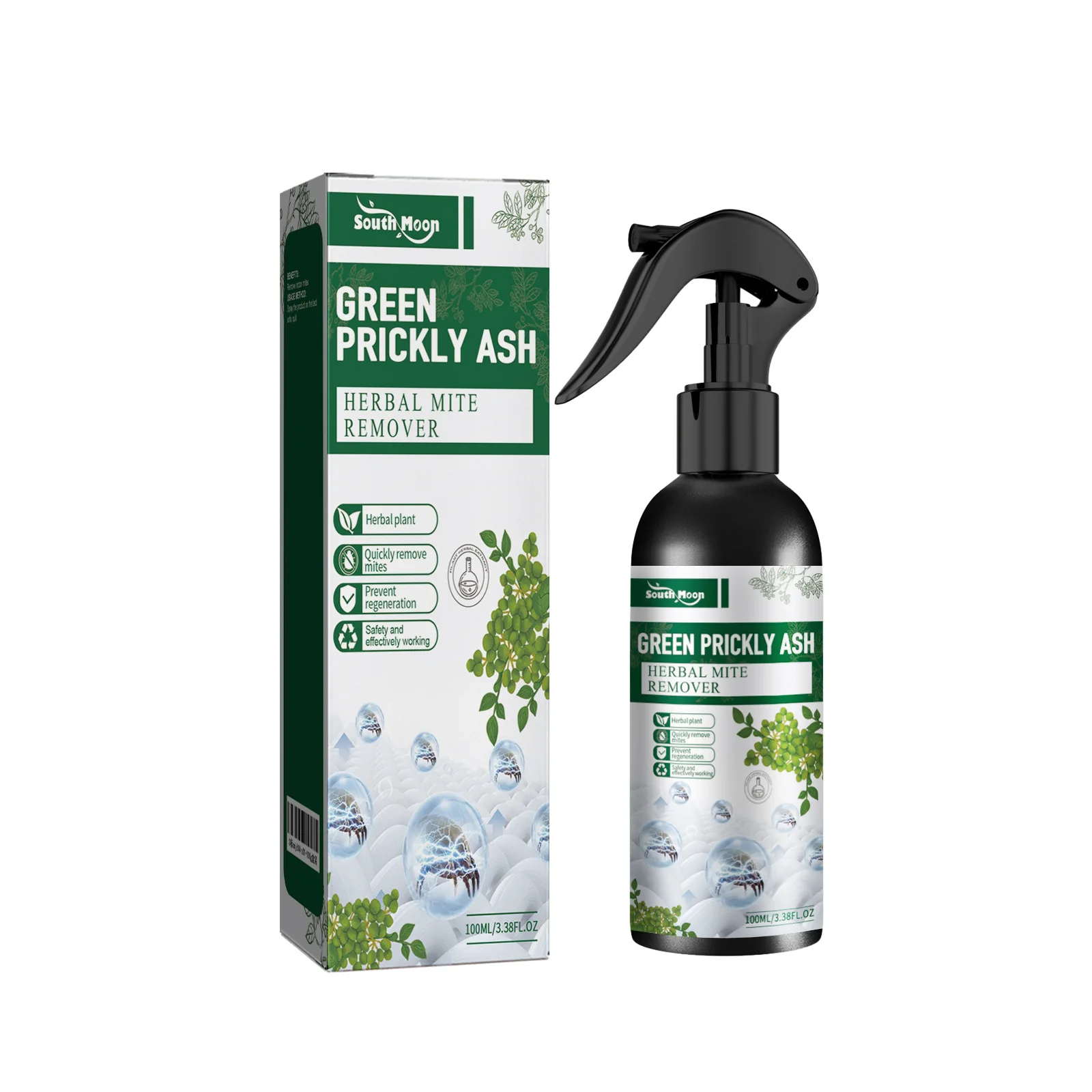 מרסס מיטים ביתיים מרסס פלפל ירוק מסיר מיטה גליון ספה ספה נפתחת טבעי ידידותי לילדים כתם חינם למזרני רהיטים