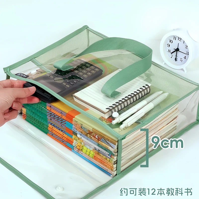 1pc 대용량 휴대용 핸드헬드 폴더, 확장 가능한 투명 방수 파일 보관 가방, 자체 접착식 파일 포켓