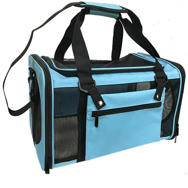 Dog Carrier Bag Soft Side Breathable Backpack Cat Pet Carriers Shoulder Bag Airline Approved Transport For Small Dogs Cats 2