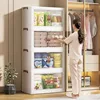 Multifunction Plastic Kitchen Cabinets Home Furniture Floor Multi-layer Storage Cabinet Simple Living Room Foldable Storage Box 5