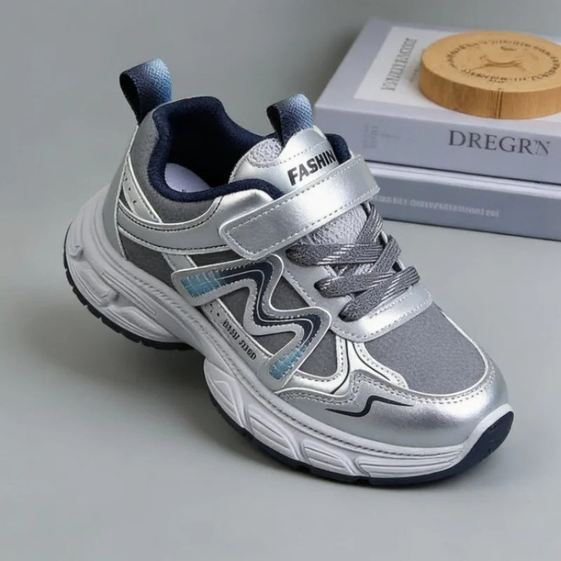 어린이용 PU 가죽 스포츠 신발 트렌디 패션 십대 아동용 스니커즈 미끄럼 방지 남아 여아 러닝 신발