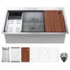 VEVOR Kitchen Sink 304 Stainless Steel Drop-In Sinks,Top Mount Single Bowl Basin  Household Dishwasher Sinks for RV Prep Kitchen 1