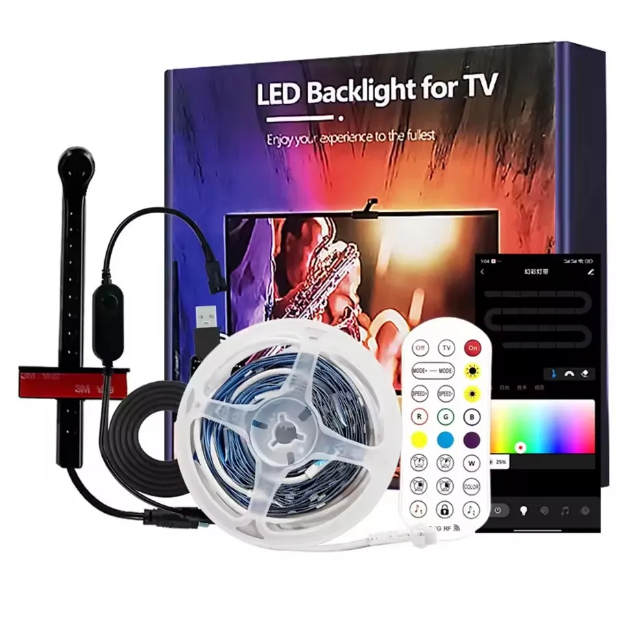 LED TV Backlight Color Picking Sensor RGB-IC Led Strip Lights App Control Music Sync Light for 55-75inch PC/TV Ambient Ligh