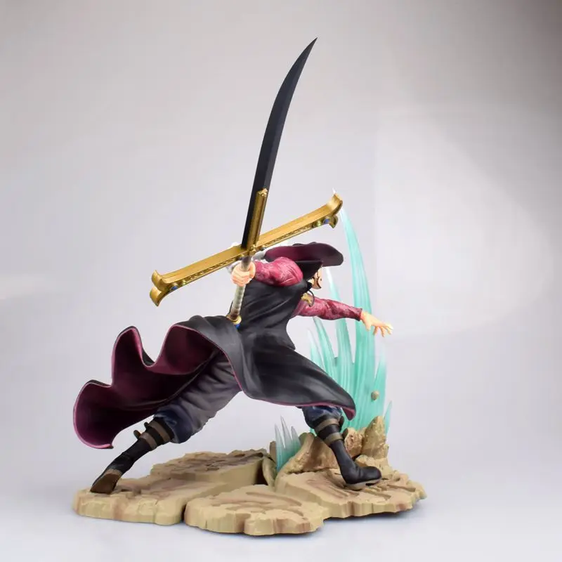 30cm uma peça anime figura brinquedo dracule mihawk combate ver. Pvc modelo  boneca com espada estátua coleção brinquedos para presentes