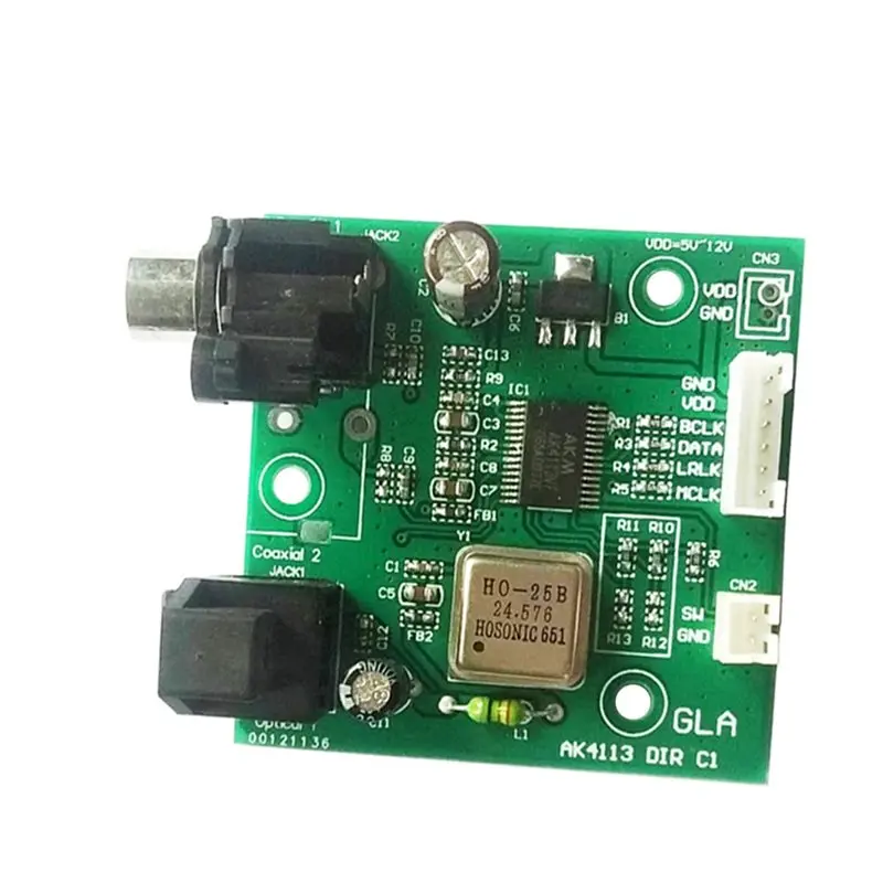XB-AK4113 DAC 오디오 수신기 보드용 SPDIF 동축 광섬유 I2S 출력 샘플링 속도 32-192KH