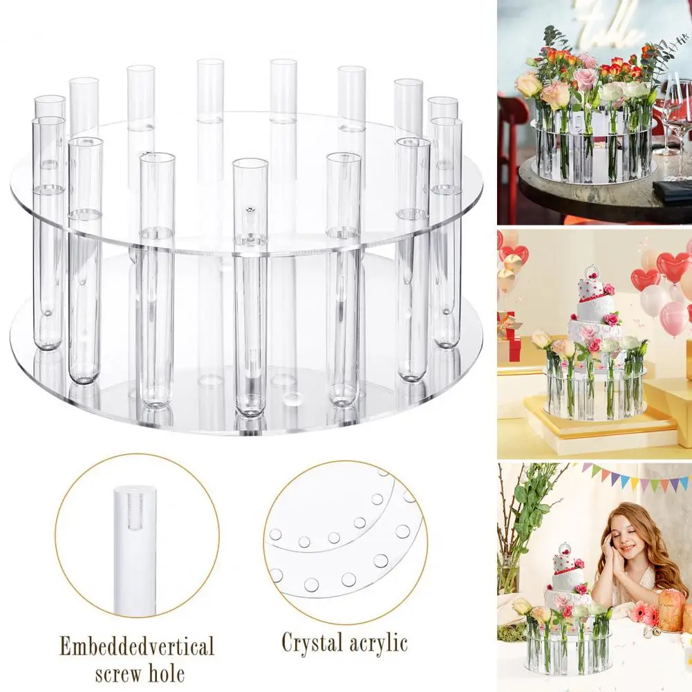 Acrylic Cake Stand for Wedding Party Elegant Acrylic Cake Stand with Floral Centerpiece for Weddings Parties Dessert Displays