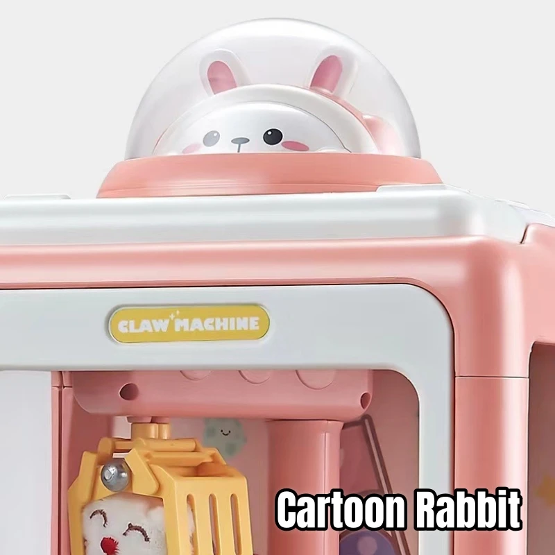 Kids Claw Machine Toys Cartoon Coin Operated Play Game Automatic Doll Machines with Light Music Children Birthday Christmas Gift 6
