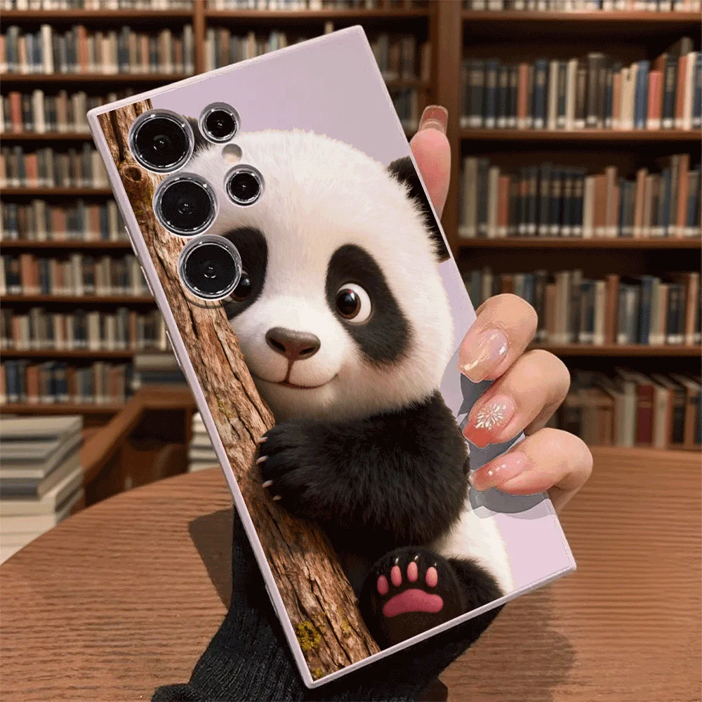 Adorable Panda Cub Tree Hideaway Phone Case - Soft TPU Protection Cover