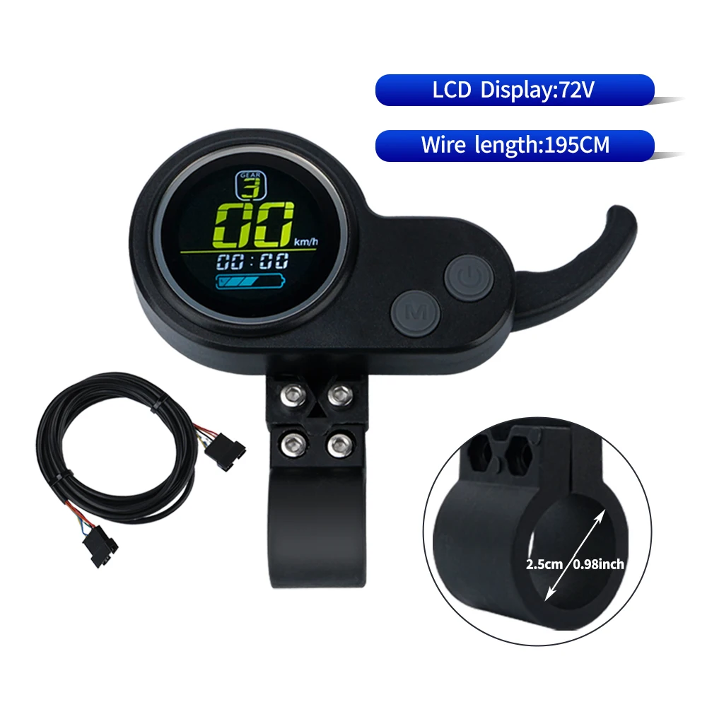 Afficheur LCD Pour Trottinette/vélo électrique 36V-60V - Compteur De Vitesse, Batterie - Installation Facile - Noir - 9