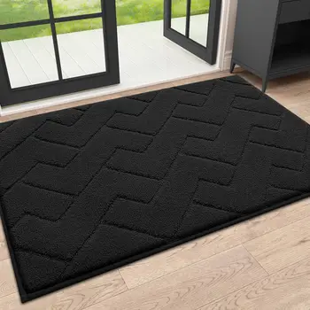 Olanly Dirt Trapping Doormat Durable Washable Clean Mat Waterproof Low Profile Entryway Mat Indoor Front Door Mat Outdoor Use
