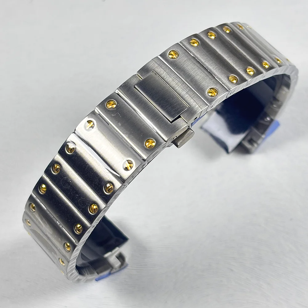 Silver Gold 316L Stainless Steel Square Watch Case for Santos Mod Accessories
