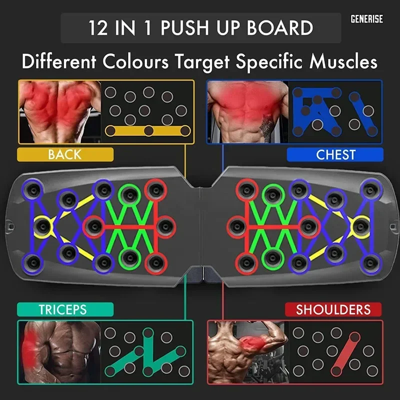 Push Up Board 21 in 1 Portable Folding Exercise Station Portable Push Up Fitness Equipment Strength Gym Training Equipment