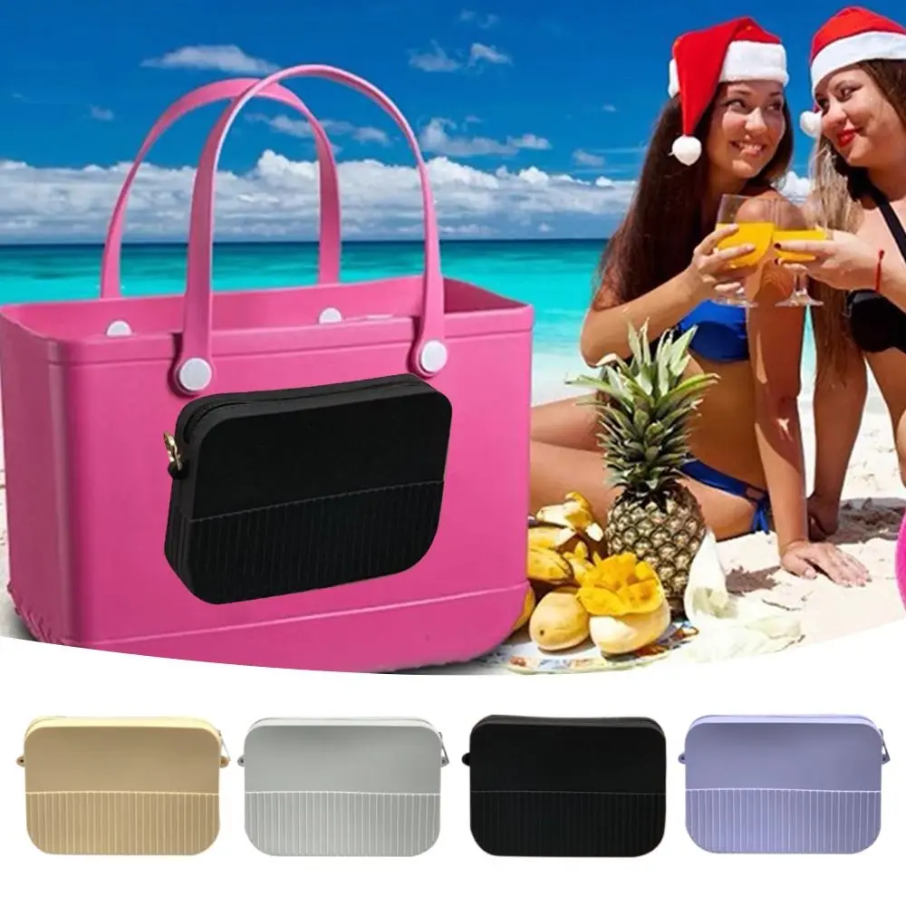 

Портативная силиконовая сумка для хранения большой емкости, водонепроницаемая пляжная сумка, многоразовая сумка для хранения косметики, сумка для Bogg