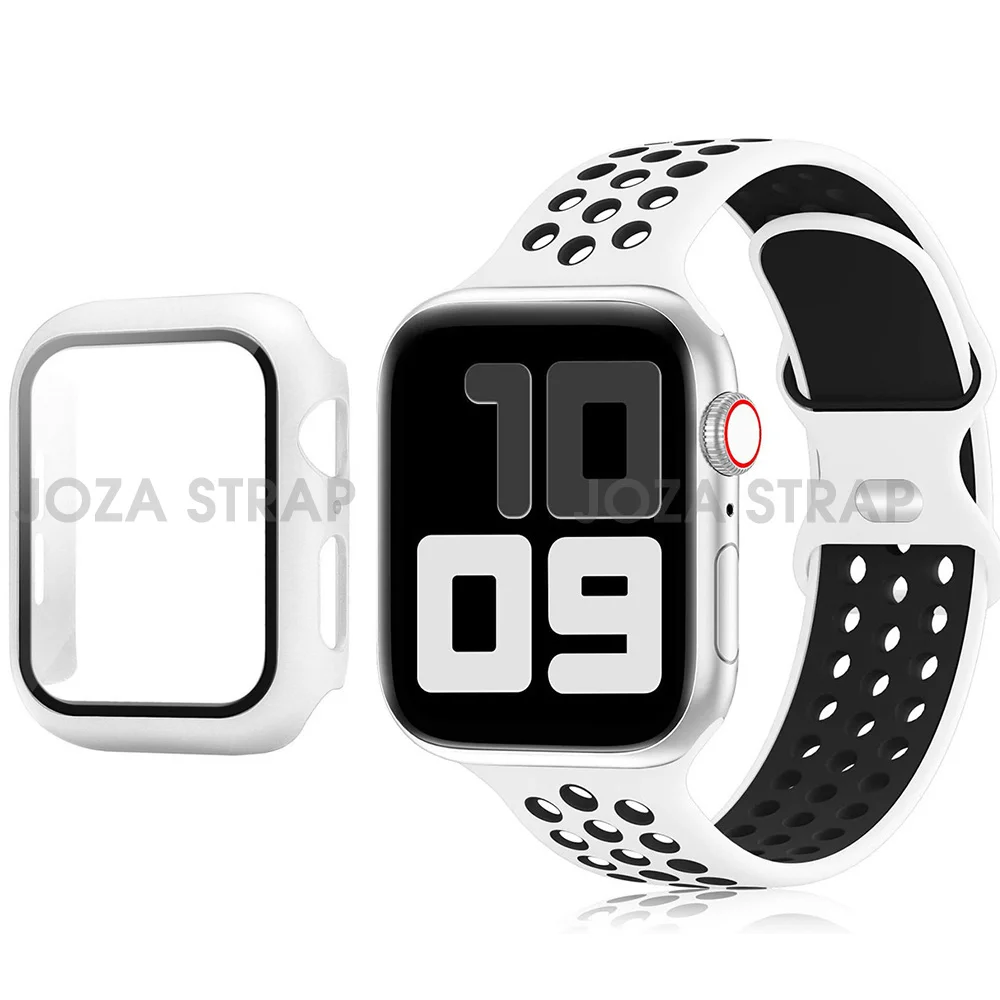 Case+Strap For Apple Watch band 44mm 45mm 38mm 42mm 41mm Silicone watchband  suit bracelet for iWatch series 3 4 5 6 se 7 band