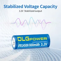 DLGPOWER 3.2V AA 800mAh LiFePO4 Batteries 14500 800mAh Rechargeable Battery for Electric Toy Flashlight Wireless Mouse Keyboard 6