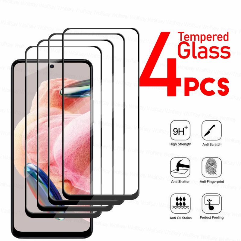 

For Xiaomi Redmi Note 12 4G Glass Xiaomi Redmi Note 12 Pro Plus 5G Screen Protector Full Glue HD Tempered Glass Protective Film
