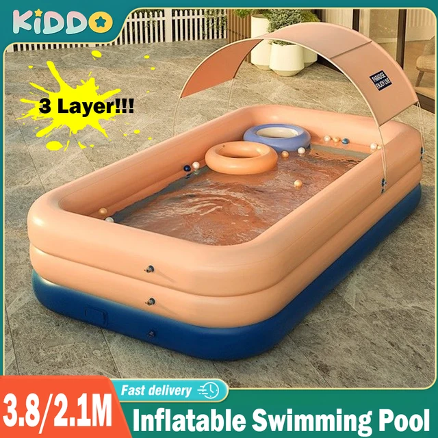 3.8M Inflatable PVC Swimming Pool Sunshade Large Pools for Family Framed Removable Swimming Bathtub Ourdoor Pool for Cottages 1