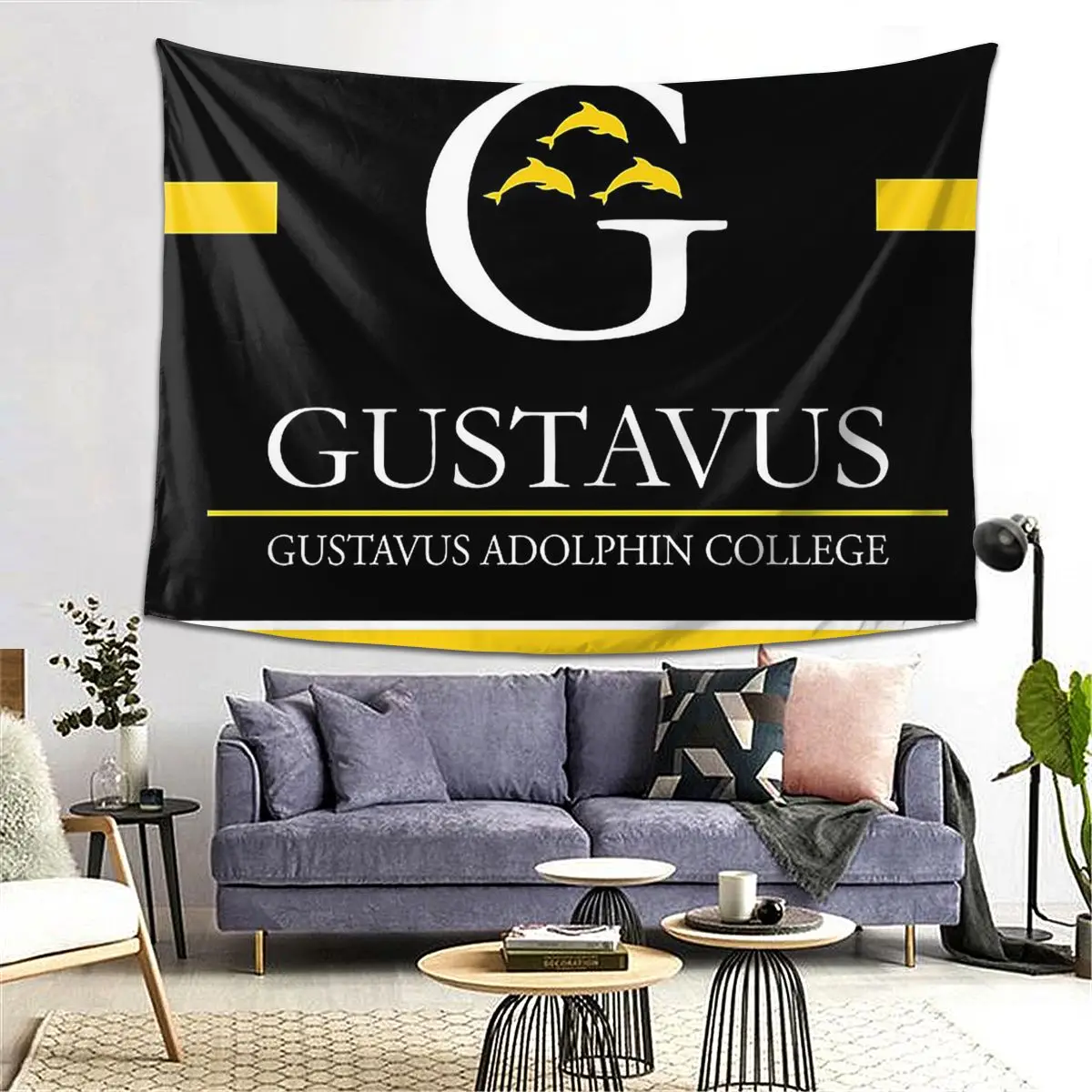 

Gustavus Adolphin College Tapestry Decoration Aesthetic Tapestries for Living Room Bedroom Decor Home Wall Cloth Wall Hanging