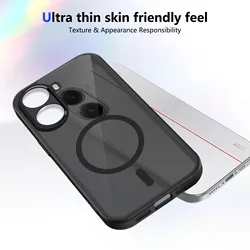 Luxury Matte Translucent Case with Magsafe Wireless Charging Compatibility for POCO C85x (Frosted Black)