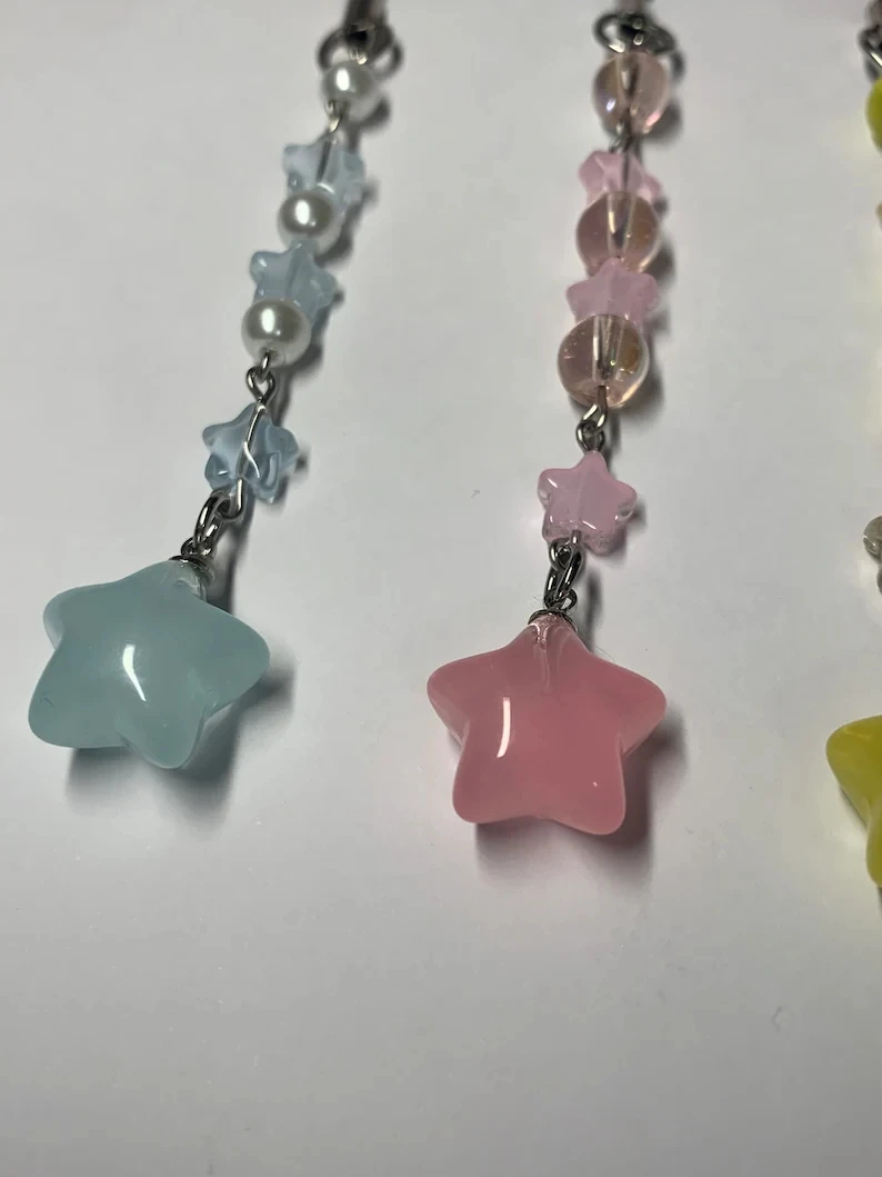 Jelly Star Beaded Phone Charm - Adorable Star Accessory and Jewelry