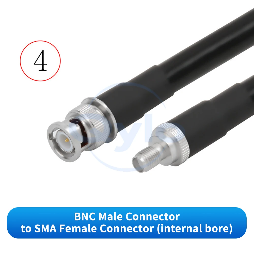 BNC-auf-SMA-Stecker/Buchse, RG213, massives Kupfer, mehrsträngiges, flexibles Adapterkabel, BNC-auf-SMA-Hochfrequenzkabel (1 Stück) – Detail 6