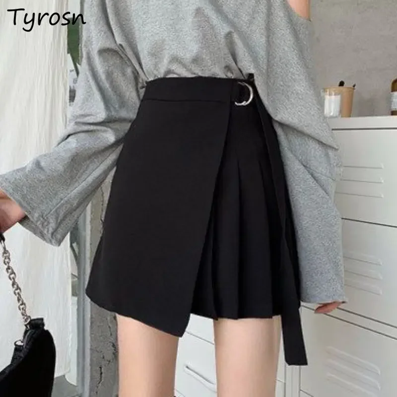 

Skirts Women Design Simple Spring Mini All-match Daily Fashion High Waist Leisure Sweet Folds Students Korean Style Cozy