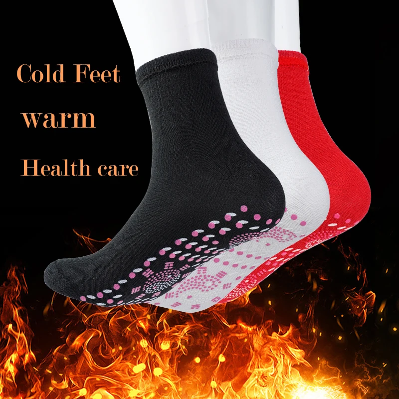 

2/4Pairs Tourmaline Slimming Health Sock Winter Elastic Thermal Self-Heating Sock Health Care Socks Short Sock Magnetic Therapy