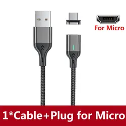 Magnetic Fast Charging USB Cable with Universal Compatibility - 1m (Black for Micro)